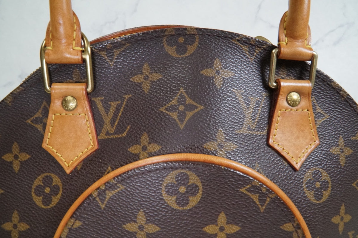 [Rank AB] Louis Vuitton Monogram Ellipse PM Handbag Brown M51127 Vintage Auth