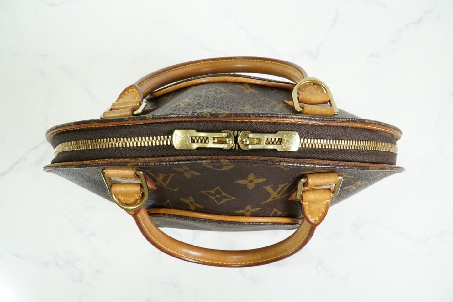 [Rank AB] Louis Vuitton Monogram Ellipse PM Handbag Brown M51127 Vintage Auth