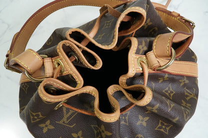 Louis Vuitton Petit Noe M42226 Monogram Canvas Shoulder Bucket Bag Vintage Auth