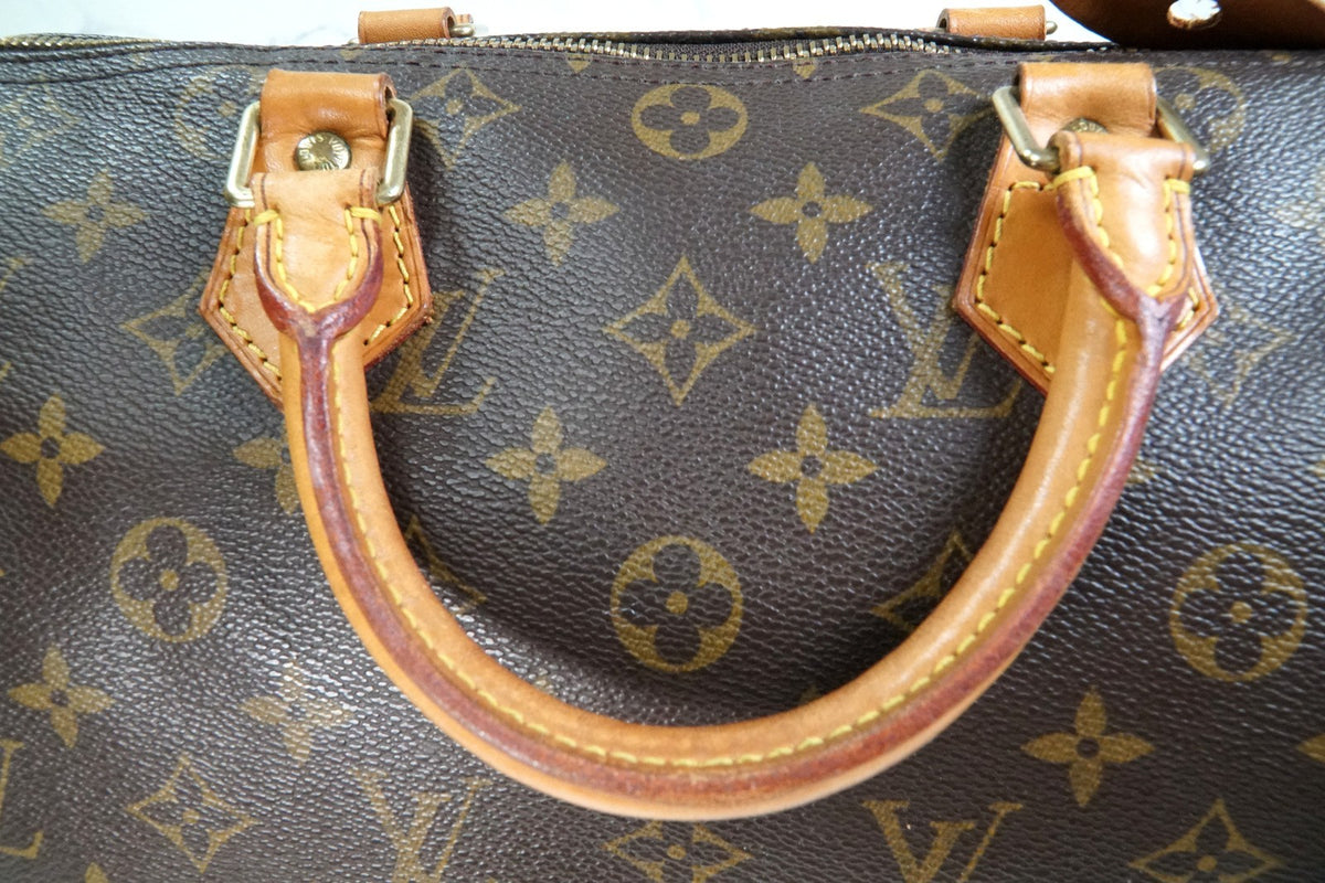 [Rank AB] Louis Vuitton Monogram Speedy 30 Handbag Boston Bag M41108 Authentic