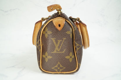 [AB] LOUIS VUITTON Monogram Mini Speedy Handbag M41534 Canvas Brown Vintage Auth