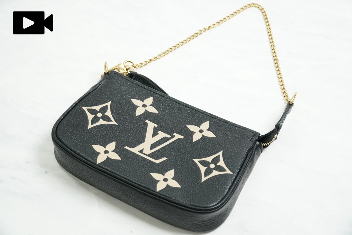 [Very Good] Louis Vuitton Empreinte Mini Pochette Accessoires Black Beige M80732
