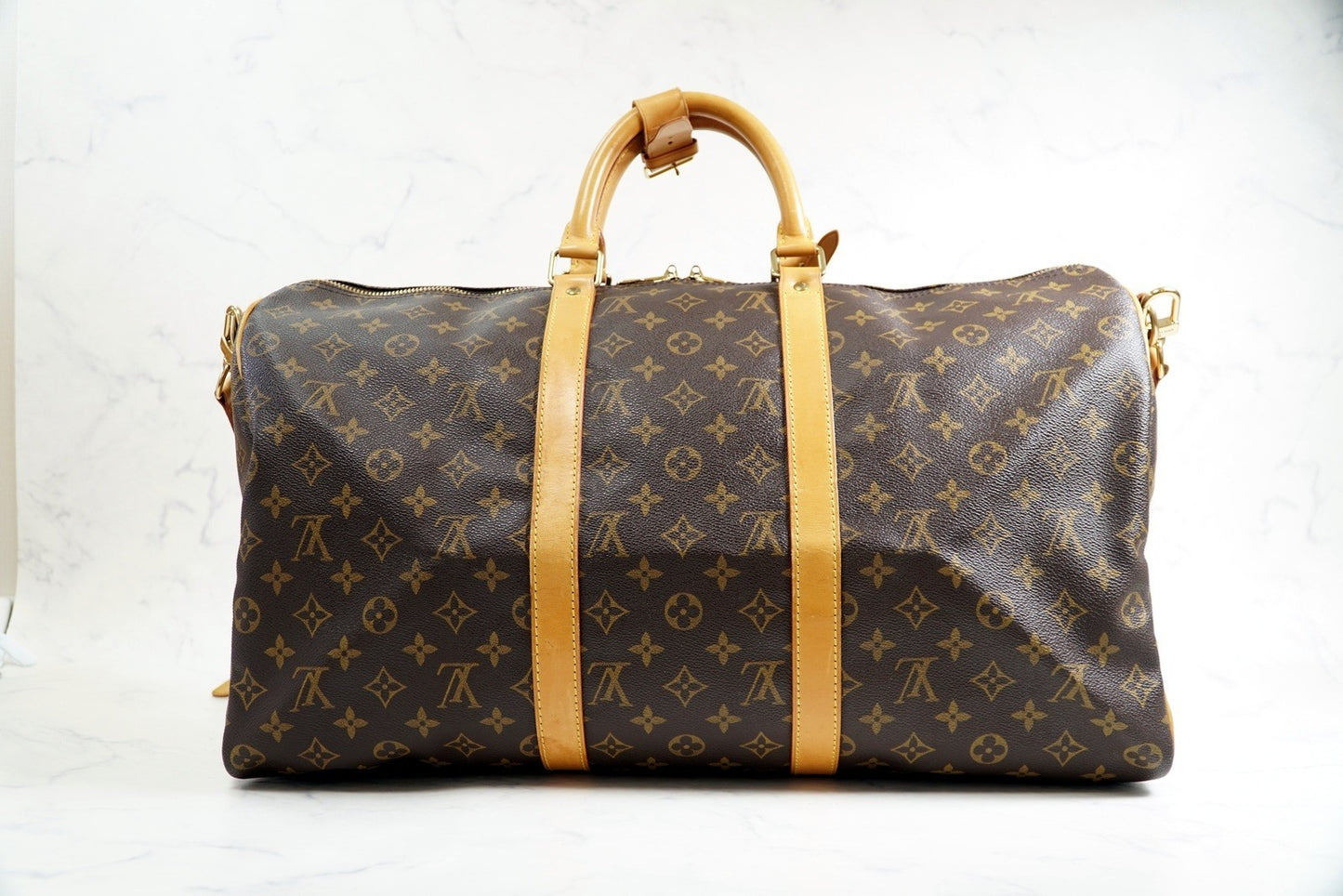 [Good] Louis Vuitton Monogram Keepall Bandouliere 50 M41416 Vintage Authentic