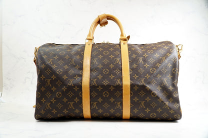 [Good] Louis Vuitton Monogram Keepall Bandouliere 50 M41416 Vintage Authentic