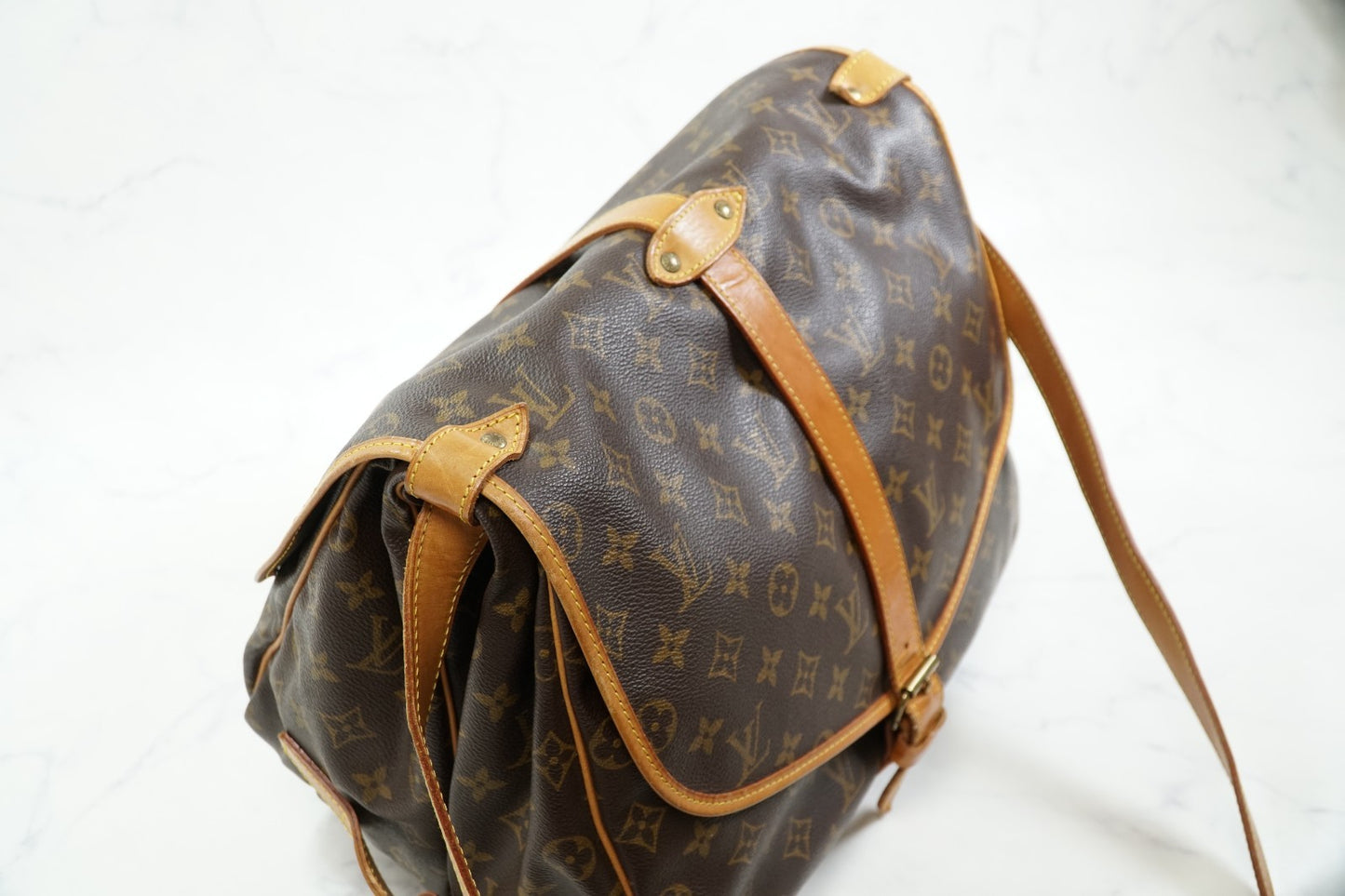 [Good] Louis Vuitton Monogram Saumur 35 Shoulder Bag M42254 Vintage Authentic