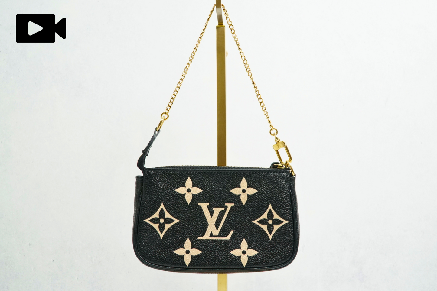 [Very Good] Louis Vuitton Empreinte Mini Pochette Accessoires Black Beige M80732