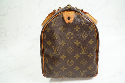[AB] Louis Vuitton Speedy 30 Monogram Canvas Handbag Brown Purse M41108 Auth