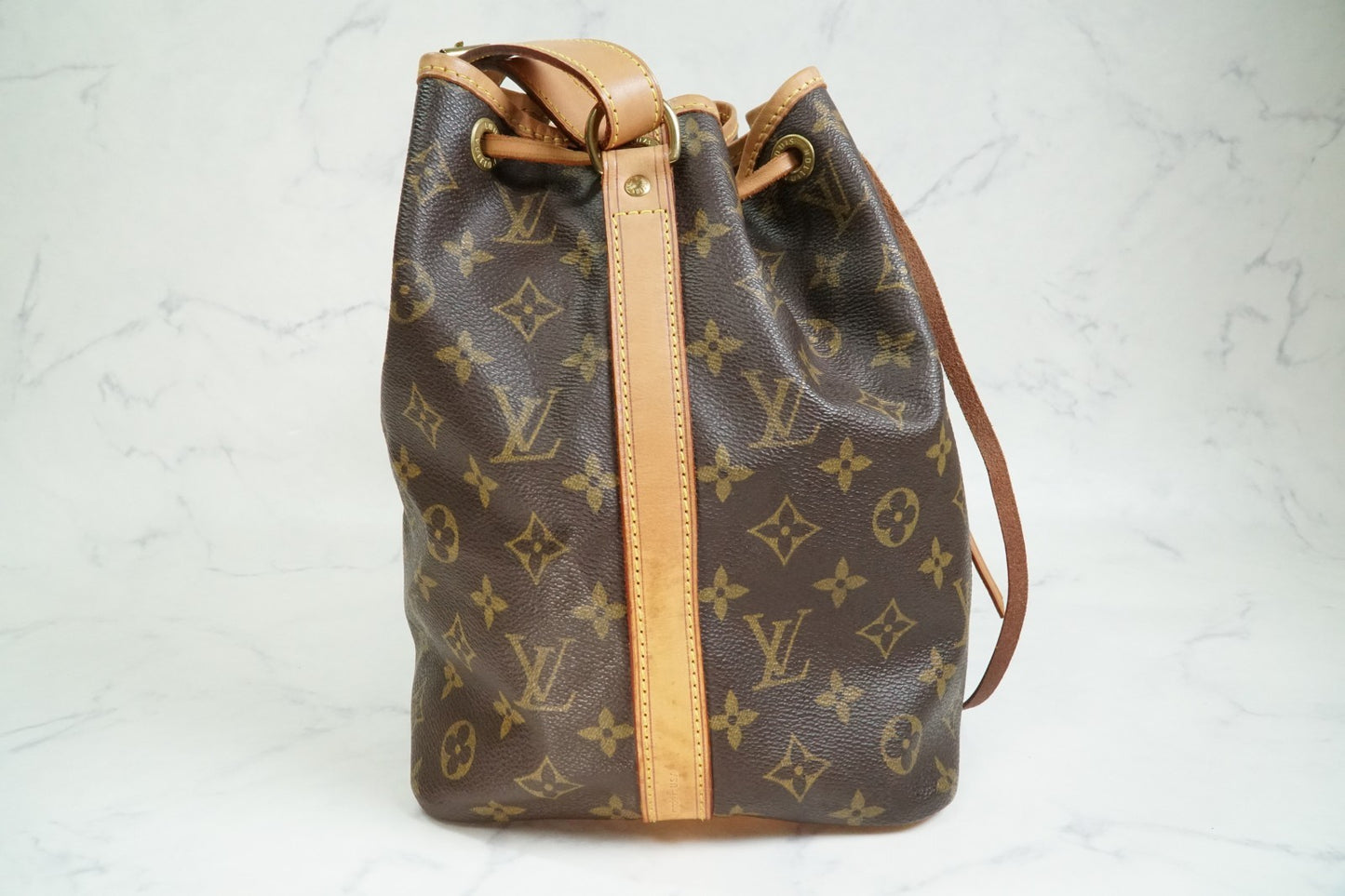 Louis Vuitton Petit Noe M42226 Monogram Canvas Shoulder Bucket Bag Vintage Auth