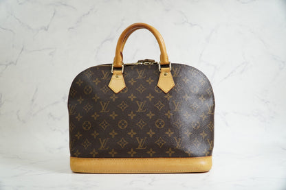 [Rank AB] Louis Vuitton Monogram Alma PM Handbag Brown M51130 Vintage Authentic