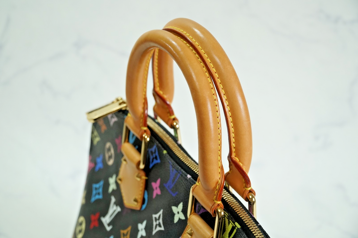 [AB] Louis Vuitton Monogram Multicolore Alma PM Black Handbag M92646 Authentic