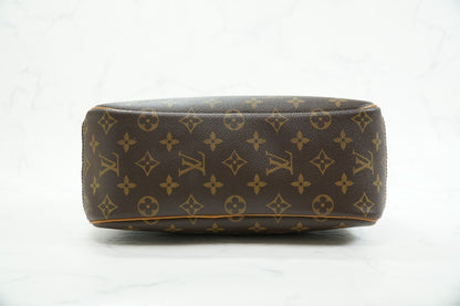 [Good] Louis Vuitton Monogram Trouville M42228 Handbag Brown Canvas Vintage Auth
