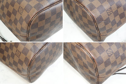 [Rank AB] Louis Vuitton Damier Ebene Neverfull MM Tote Bag Brown Canvas N51105
