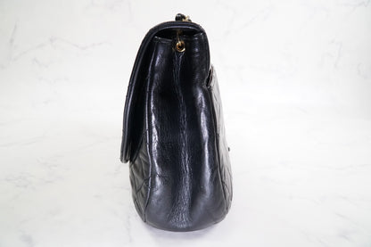CHANEL Matelasse Half Moon Chain Shoulder Bag Lambskin Black GHW Vintage