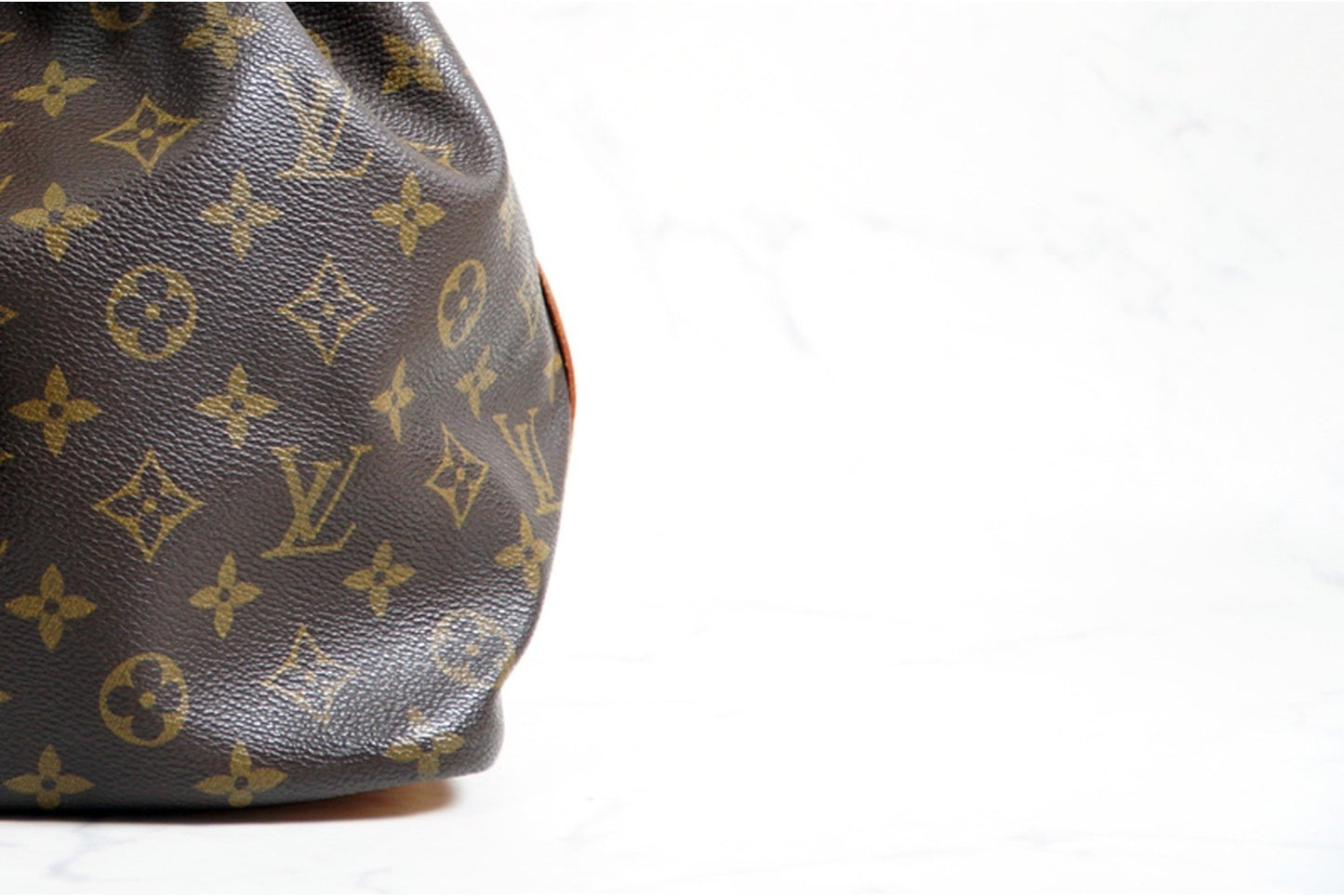 [Good] LOUIS VUITTON Monogram Petit Noe Shoulder Bucket Bag Leather Brown AR0921