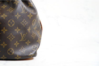 [Good] LOUIS VUITTON Monogram Petit Noe Shoulder Bucket Bag Leather Brown AR0921