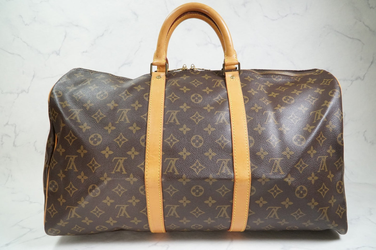 [AB Rank] Louis Vuitton Keepall 50 Monogram Canvas Travel Duffle Bag Vintage