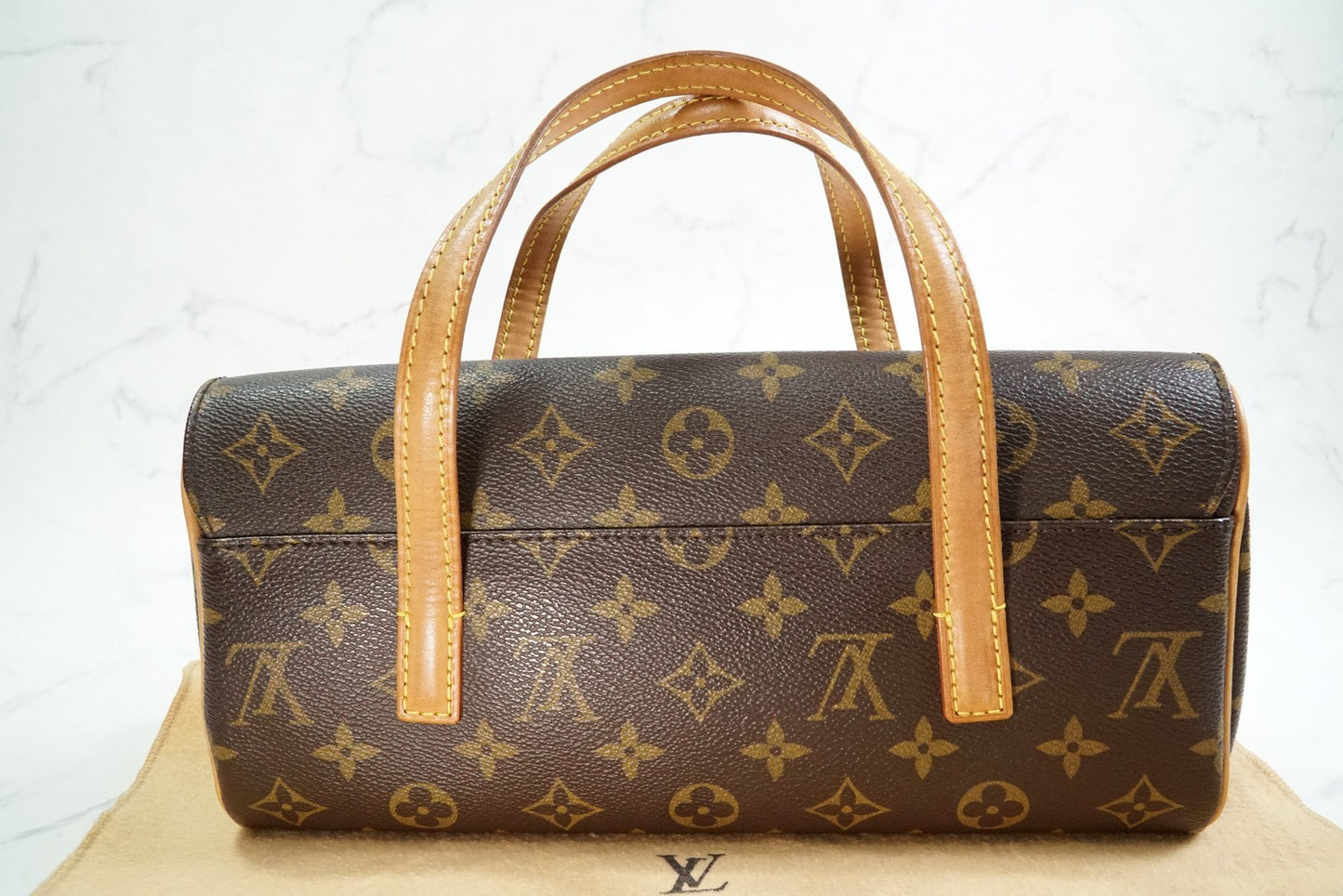 [Rank AB] Louis Vuitton Monogram Sonatine Handbag Canvas Leather Brown M51902