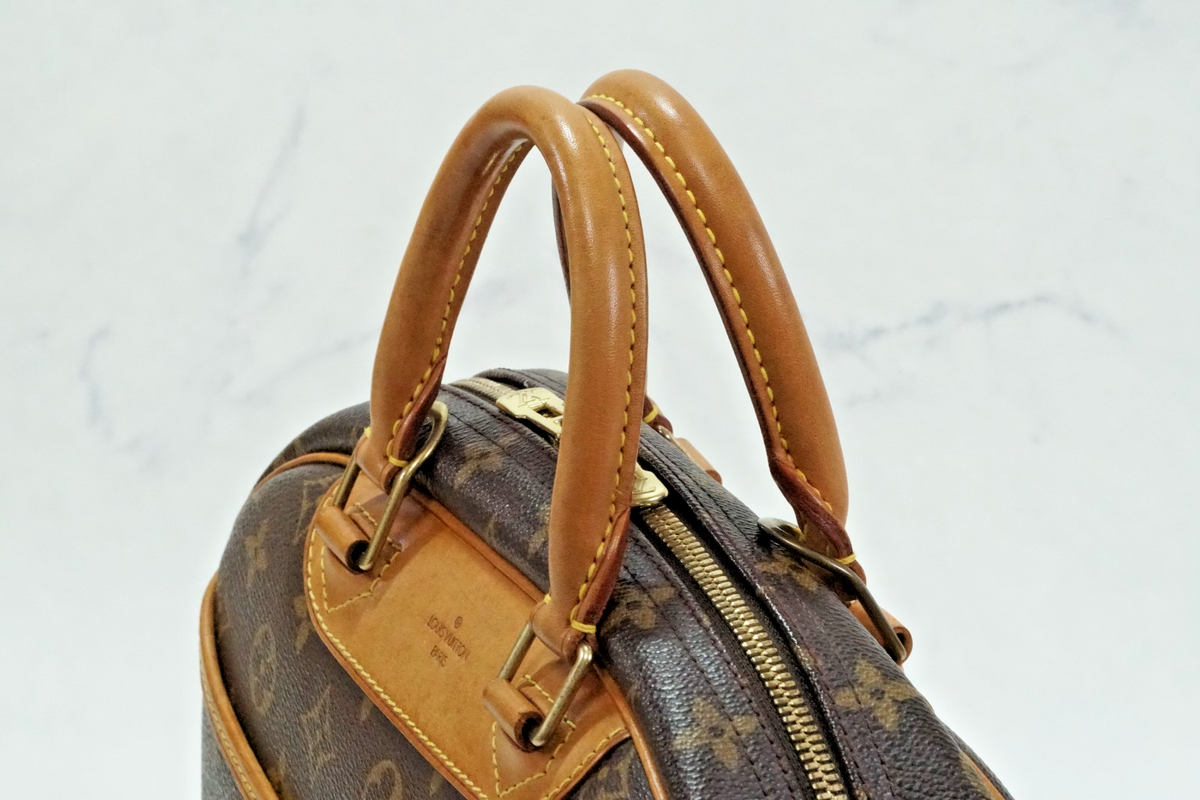 [Good] Louis Vuitton Monogram Trouville M42228 Handbag Brown Canvas Vintage Auth