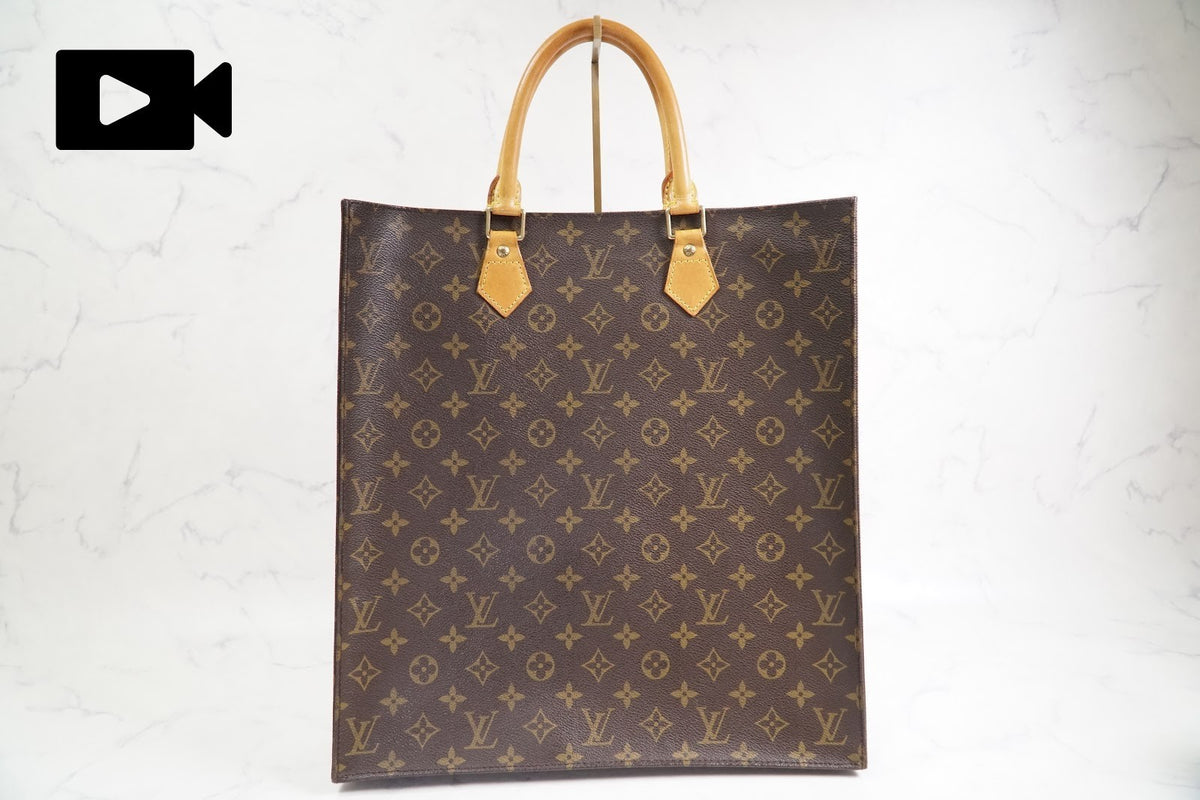LOUIS VUITTON Sac Plat M51140 Monogram Canvas Tote Bag Handbag Vintage Authentic