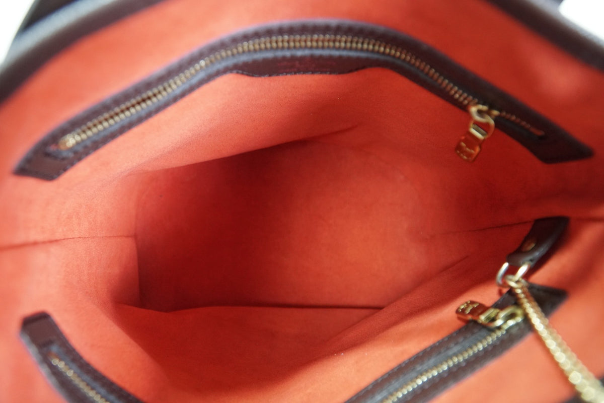 [Rank AB] Louis Vuitton Damier Ebene Marais PM N42240 Bucket Tote Bag Vintage