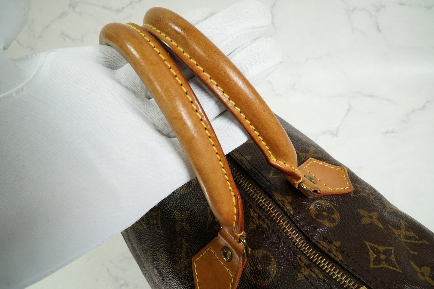 [AB] Louis Vuitton Speedy 30 Monogram Canvas Handbag Brown Purse M41108 Auth