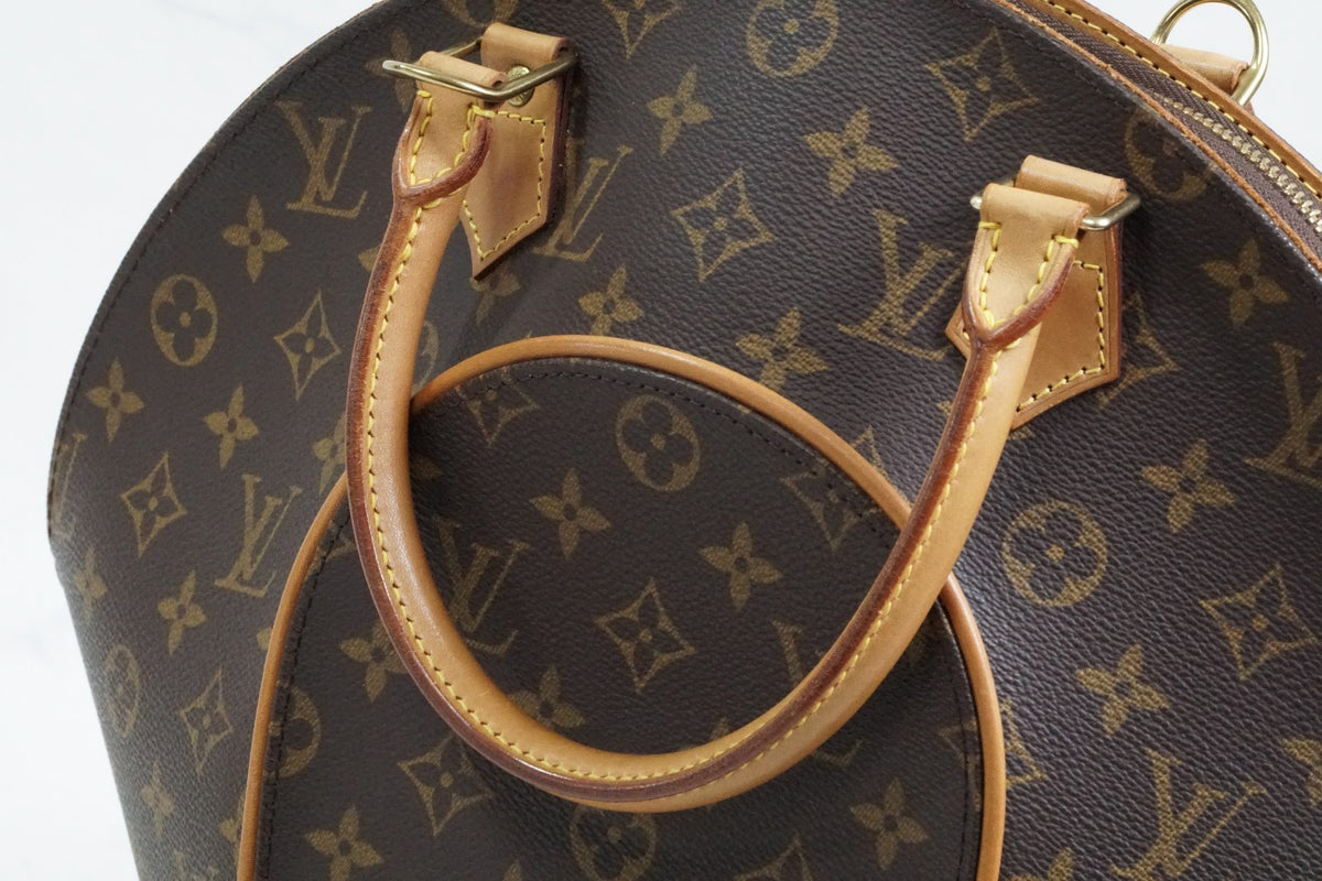 [Rank AB] Louis Vuitton Monogram Ellipse MM Handbag M51126 Brown Canvas w/ Box
