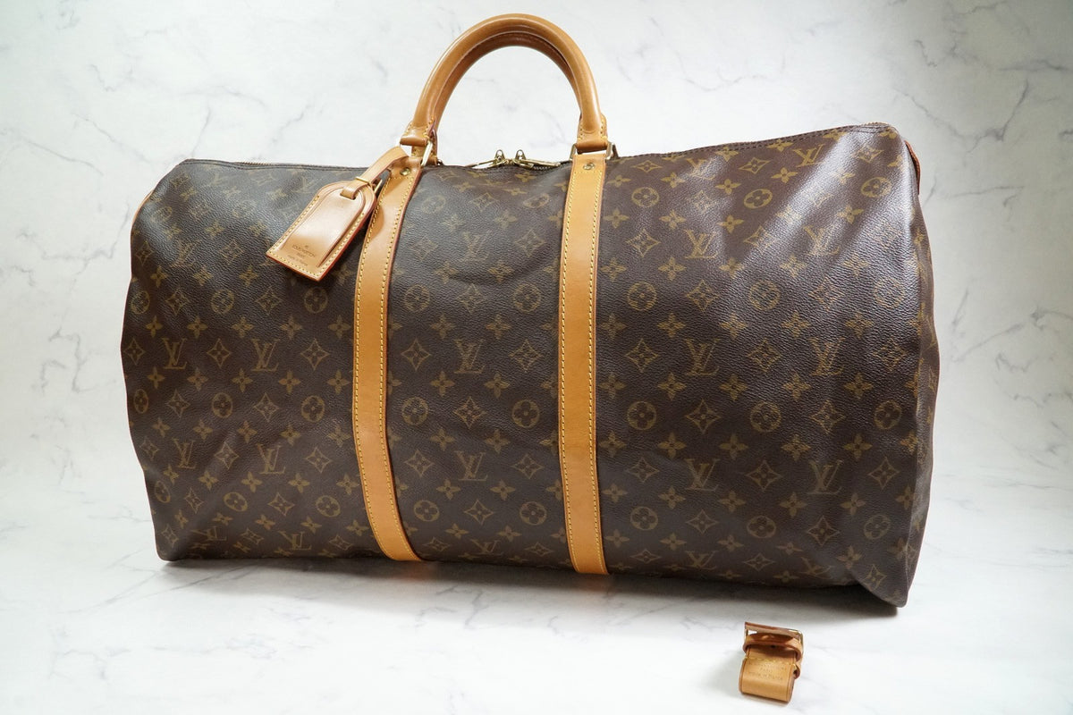 [Rank AB] Louis Vuitton Monogram Keepall 60 Travel Boston Bag M41422 Authentic