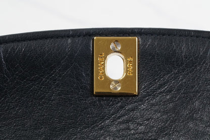 [VERY GOOD] CHANEL Vintage Diana Matelasse Chain Shoulder Bag Black Lambskin