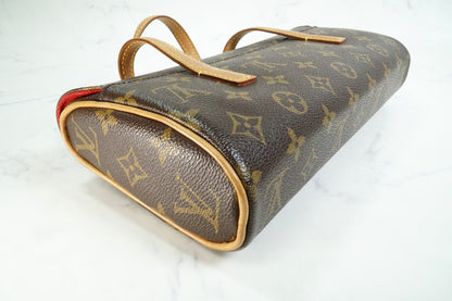 [Rank AB] Louis Vuitton Monogram Sonatine Handbag Canvas Leather Brown M51902