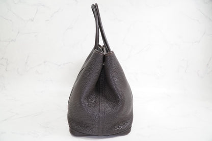 [EXCELLENT] HERMES Garden Party PM 36 Ebene Negonda Leather Tote Handbag T Stamp