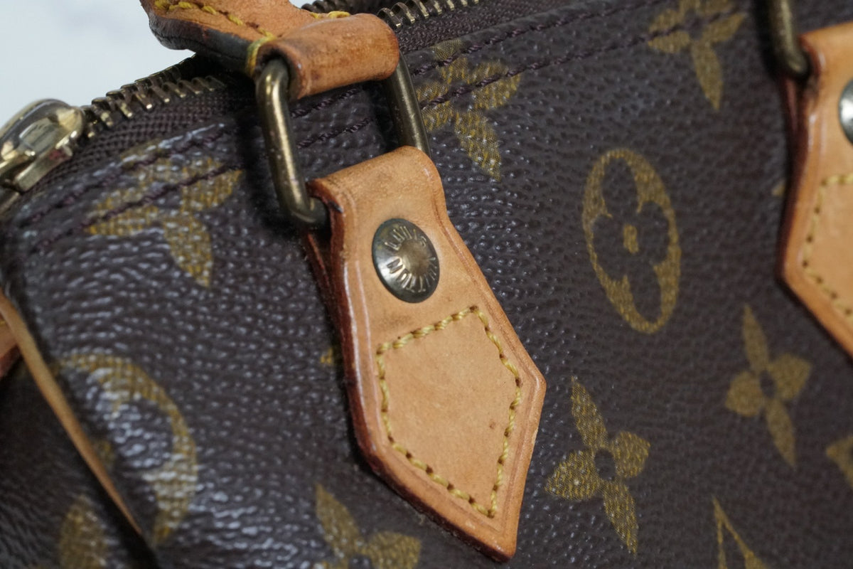 [AB] LOUIS VUITTON Monogram Mini Speedy Handbag M41534 Canvas Brown Vintage Auth