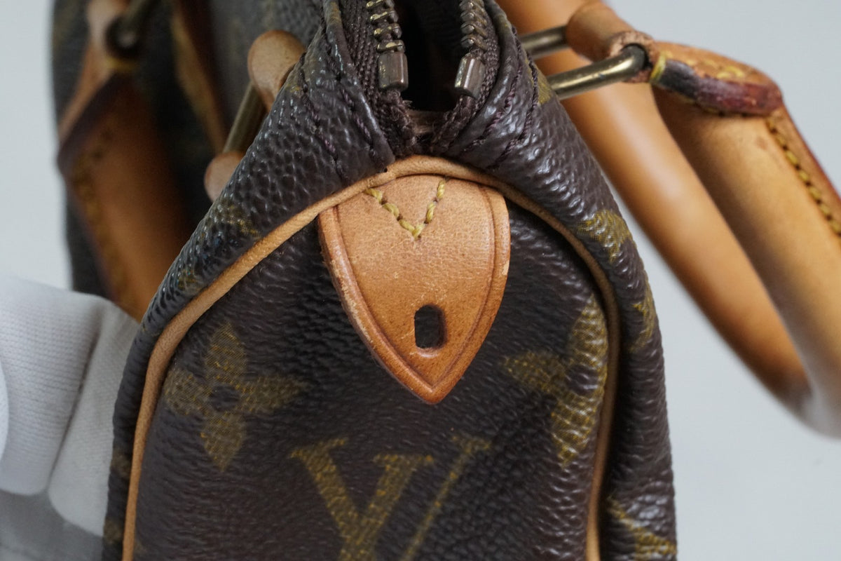 [AB] LOUIS VUITTON Monogram Mini Speedy Handbag M41534 Canvas Brown Vintage Auth