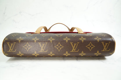 [Rank AB] Louis Vuitton Monogram Sonatine Handbag Canvas Leather Brown M51902