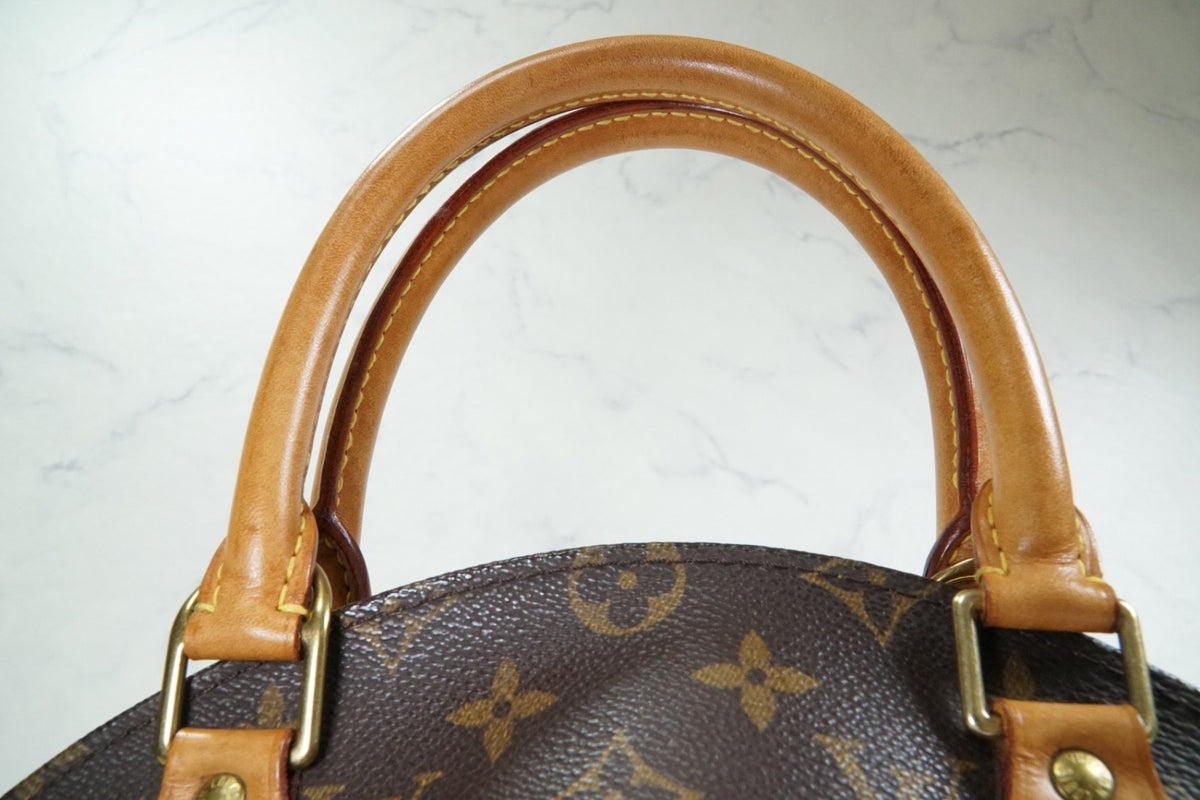 [Rank AB] Louis Vuitton Monogram Ellipse PM Handbag Brown M51127 Vintage Auth