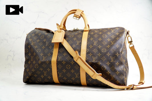 [Good] Louis Vuitton Monogram Keepall Bandouliere 50 M41416 Vintage Authentic