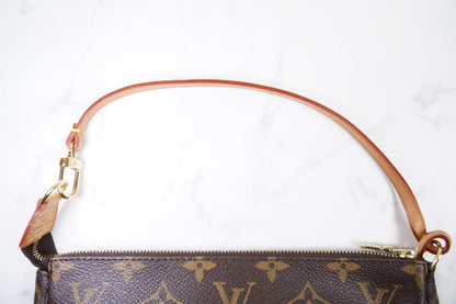 [EXCELLENT] LOUIS VUITTON Monogram Pochette Accessoires Hand Bag Brown M51980