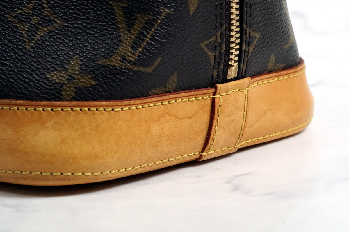 [Rank AB] Louis Vuitton Monogram Alma PM Handbag Brown M51130 Vintage Authentic
