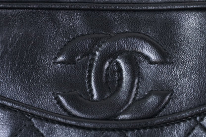 [Rank AB] CHANEL Matelasse Fringe Chain Shoulder Bag Black Lambskin Gold G Card