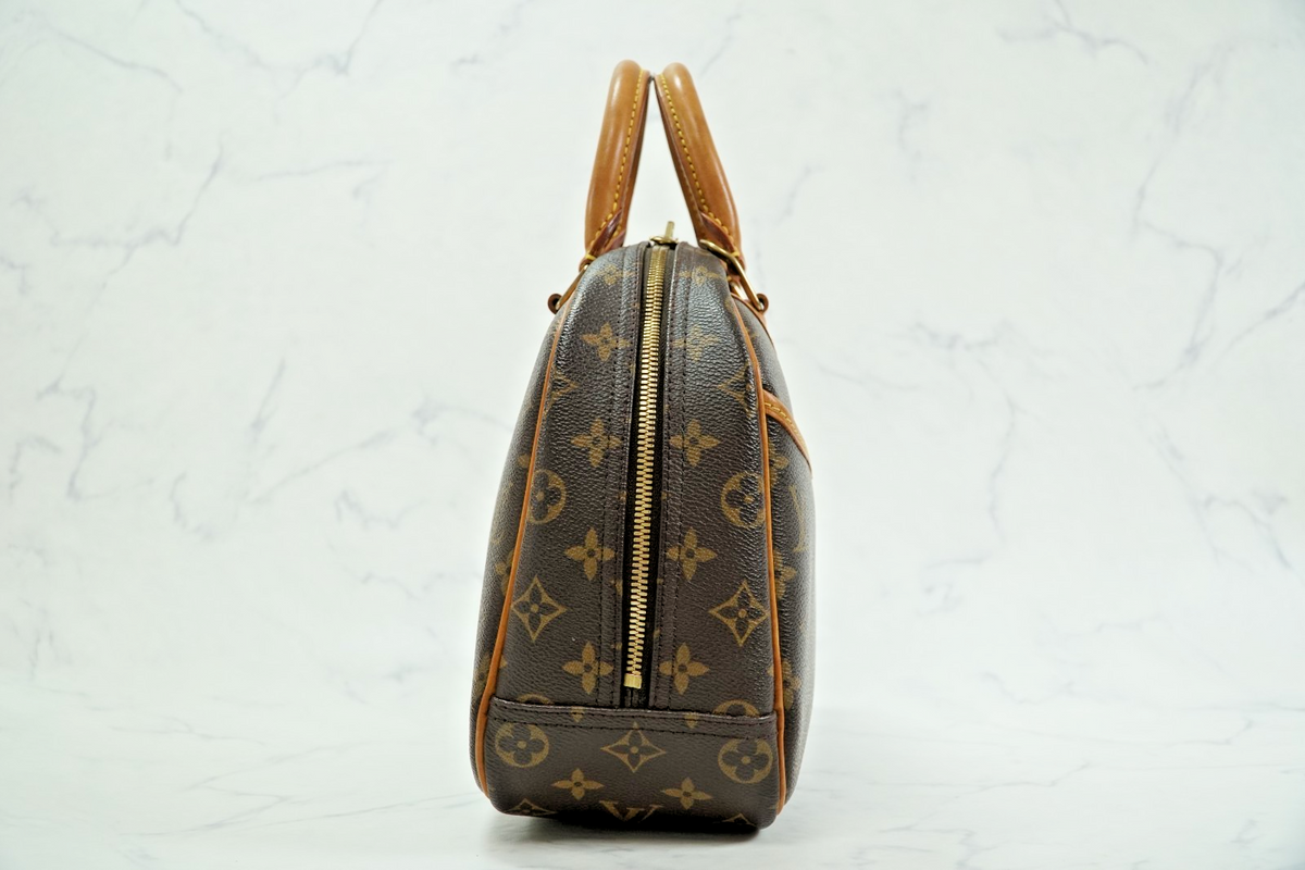 [Good] Louis Vuitton Monogram Trouville M42228 Handbag Brown Canvas Vintage Auth