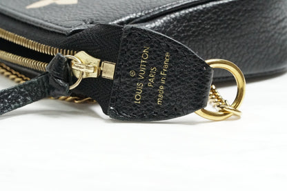 [Very Good] Louis Vuitton Empreinte Mini Pochette Accessoires Black Beige M80732