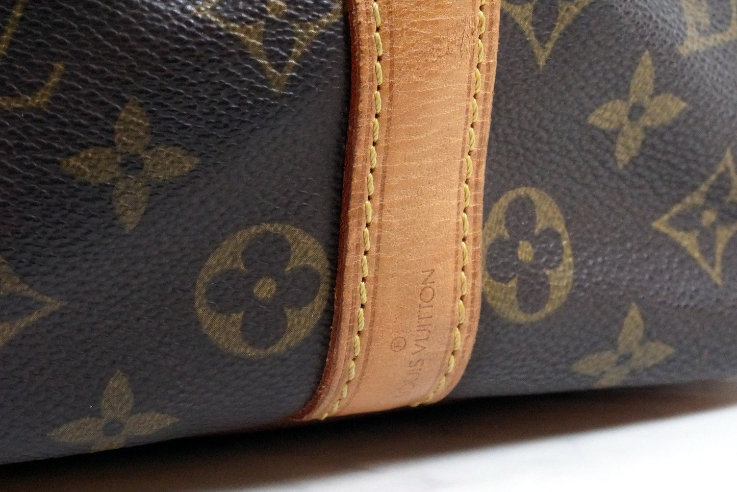 [Good] LOUIS VUITTON Monogram Petit Noe Shoulder Bucket Bag Leather Brown AR0921