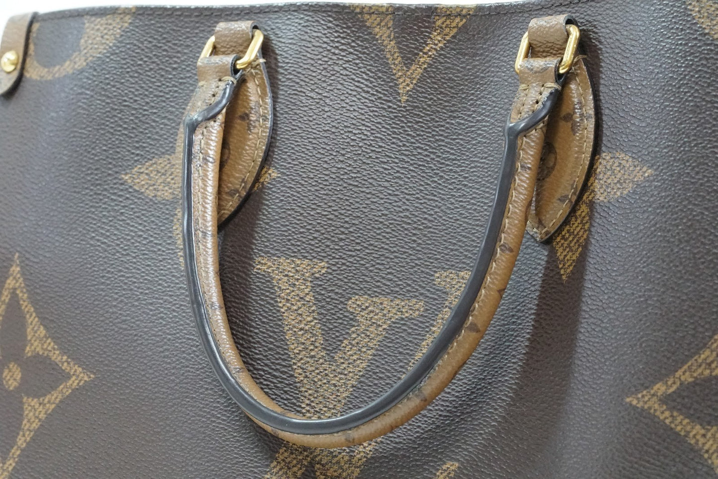 [Good] Louis Vuitton OnTheGo MM Monogram Giant Reverse Tote Bag M45321 Brown GLD