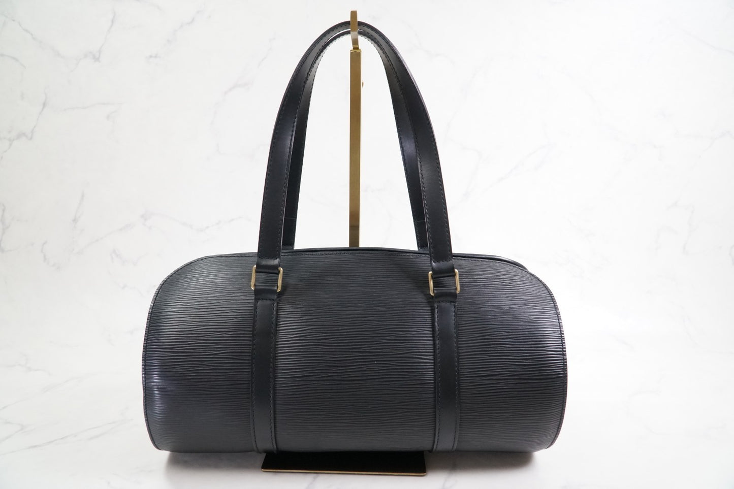 [Rank AB] LOUIS VUITTON Epi Soufflot Shoulder Bag Noir M52222 w/Pouch Dust Bag