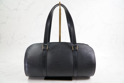 [Rank AB] LOUIS VUITTON Epi Soufflot Shoulder Bag Noir M52222 w/Pouch Dust Bag