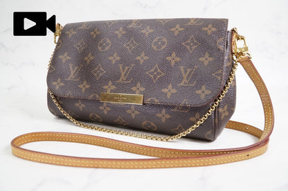 [Very Good] LOUIS VUITTON Monogram Favorite MM M40718 Shoulder Bag Purse w/Chain
