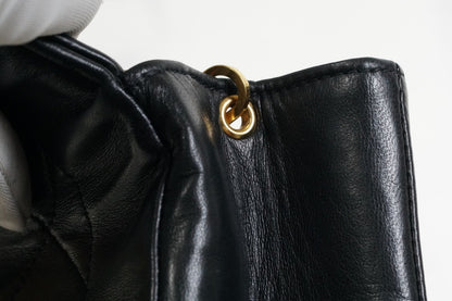 [VERY GOOD] CHANEL Vintage Diana Matelasse Chain Shoulder Bag Black Lambskin