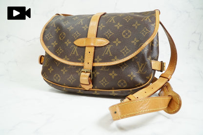 [Good] Louis Vuitton Monogram Saumur 30 Shoulder Bag M42256 Crossbody Vintage