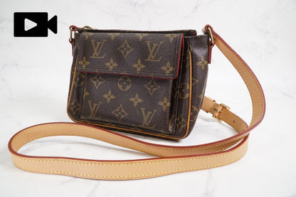 [Rank AB] LOUIS VUITTON Monogram Viva Cite PM Shoulder Bag M51165 Brown Leather