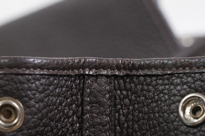 [EXCELLENT] HERMES Garden Party PM 36 Ebene Negonda Leather Tote Handbag T Stamp