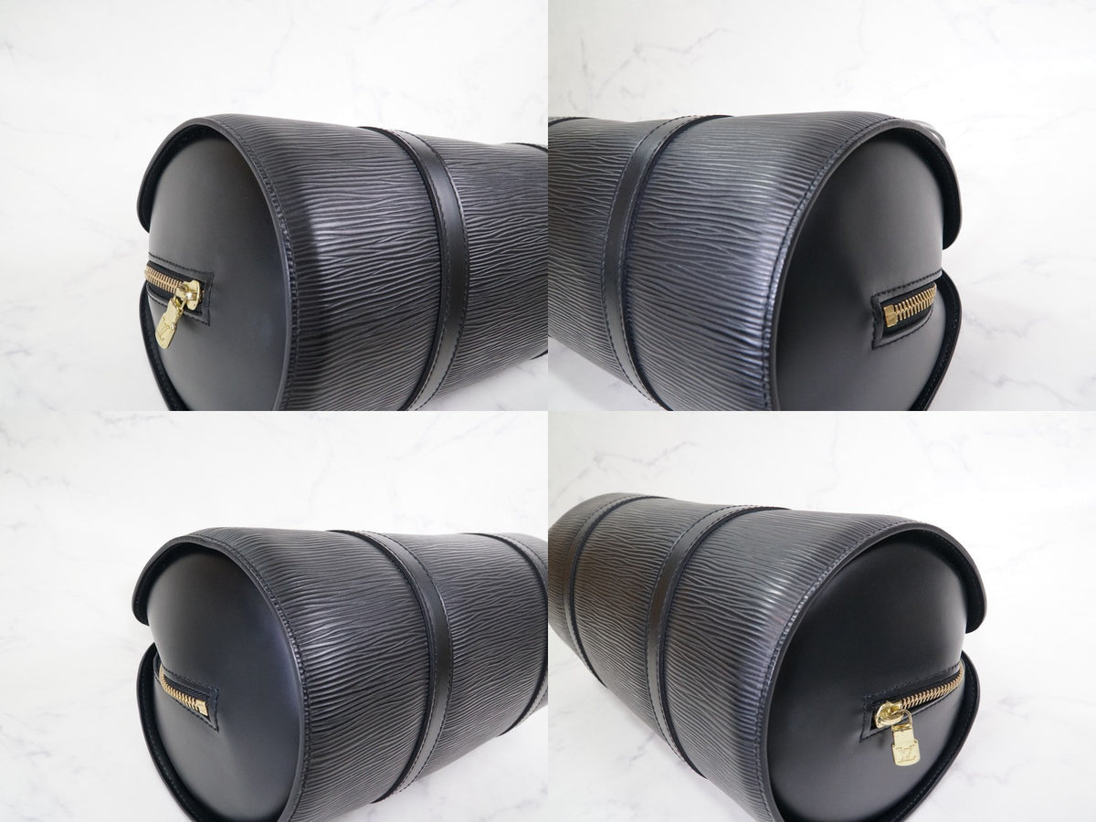 [Rank AB] LOUIS VUITTON Epi Soufflot Shoulder Bag Noir M52222 w/Pouch Dust Bag